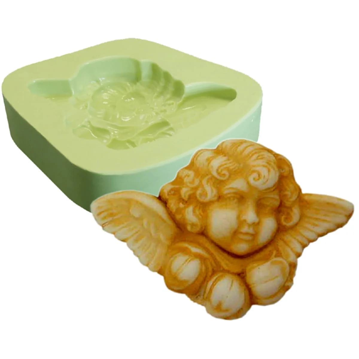 Molde de Silicone para Velas e Sabonetes Anjo Barroco